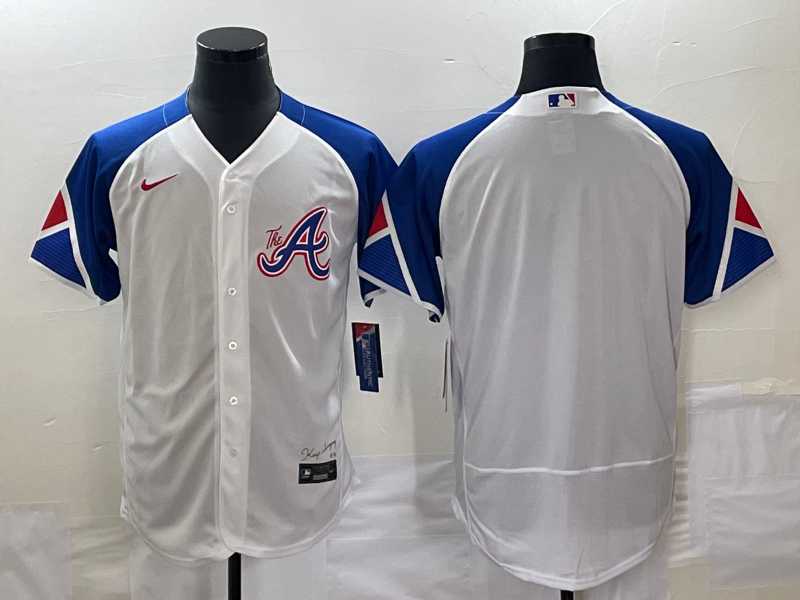 Men%27s Atlanta Braves Blank White 2023 City Connect Flex Base Stitched Baseball Jersey->atlanta braves->MLB Jersey